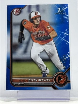 DYLAN BEAVERS 2022 BOWMAN DRAFT 1ST BLUE PAPER ORIOLES /150 Q3249 - Image 1 of 2