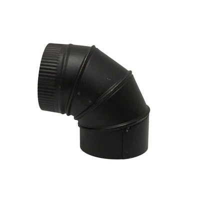 MASTER FLOW 6 In. X 6 In. Black Stove Pipe Elbow