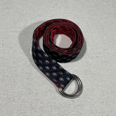 Georgia Bulldogs Silk D-Ring Belt Black Red Medium NCAA College RARE - Image 1 of 4
