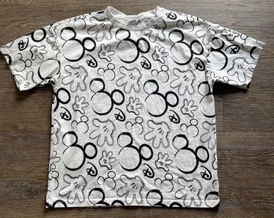 NWOT Disney Primark Black & White AOP Mickey Mouse Crew Neck Tshirt Size M - Image 1 of 4