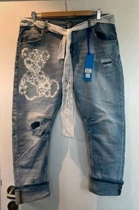 Sexy Woman Jeans mit Spitzenteddy und Strass Gr. 44 - Bild 1 von 6