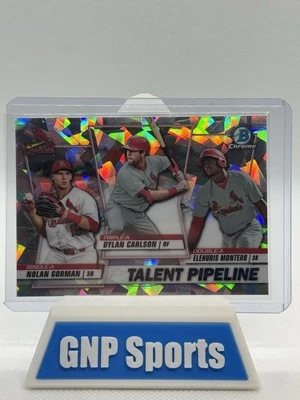 Topps Bowman Chrome 2020 Talent Pipeline D. Carlson E. Montero N. Gorman /150 - Image 1 of 2