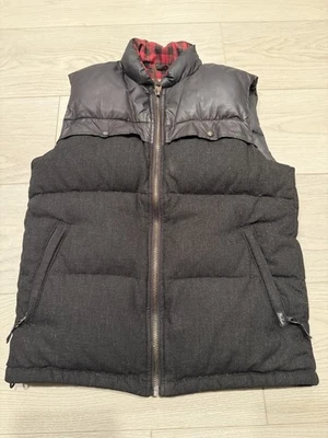 WOOLRICH Heather Gray & Plaid Down & Wool Puffer Vest Men's M - Image 1 of 4