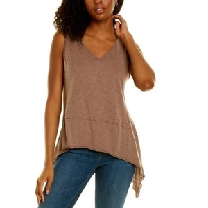 NUEVO CON ETIQUETAS XCVI Wearables Marrón Cuello en V Sin Mangas Top Pañuelo Dobladillo Talla L - Imagen 1 de 11