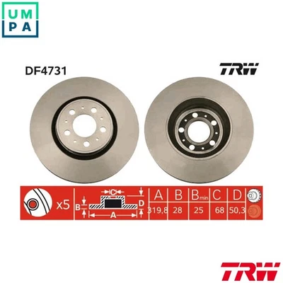 2x BRAKE DISC DF4731 FOR VOLVO S80 S60 XC70/CROSS/COUNTRY/SUV V70/Mk/II 2.0L - Image 1 of 4
