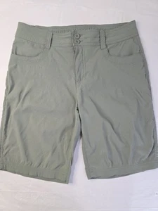 Eddie Bauer Chino Shorts Drab Green Nylon Summer Outdoor Hiking Women's 4 - Picture 1 of 18