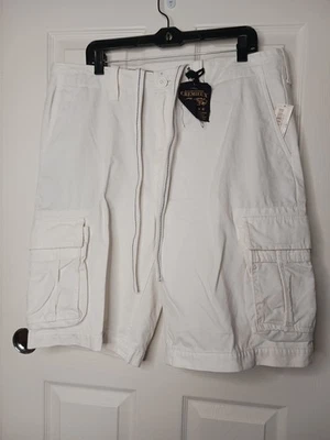 Pantalones Cortos Carga Cremieux Premium Algodón 38” Cintura Para Hombre Blanco Bolsillos Costeros Dibujos Foto 1 de 4