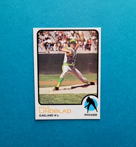 1973 Topps #406 Paul Lindblad Oakland Athletics Baseballkarte fast neuwertig - Bild 1 von 2