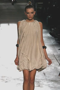 Lanvin Fall 2007 Runway Pleated Ruched Silk Sleeveless Sack Dress 34 - Picture 1 of 13