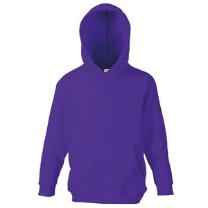 Kids Classic Hooded Sweatshirt - Fruit of The Loom boys girls hoodie - Picture 1 of 23
