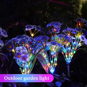 LED Solar Lights Flower Stake Lamp Pathway String Light Waterproof Garden Decor - Picture 1 of 84