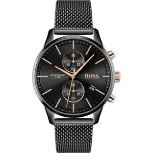 Mens Wristwatch HUGO BOSS ASSOCIATE 1513811 Chrono Steel Mesh Black - Picture 1 of 3