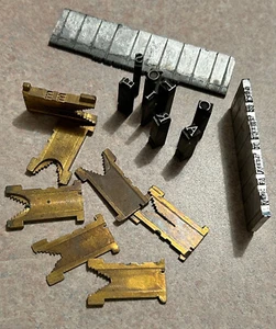 VINTAGE LINOTYPE Printing Matrix Mats/Letter Press Slug/ Hand Set Type Bundle - Picture 1 of 1