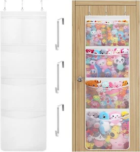 Lifewit Stuffed Animal Storage, 1 Pack Over the Door Organizer with 5 White - Picture 1 of 9