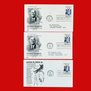 First Day of Issue George M Cohan Stamp Cache Envelope Set of 3 - Picture 1 of 9
