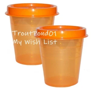 TUPPERWARE Midgets Mini Bowls 2 Ounce Set Condiment Cups Orange w/ Orange Lids - Picture 1 of 3