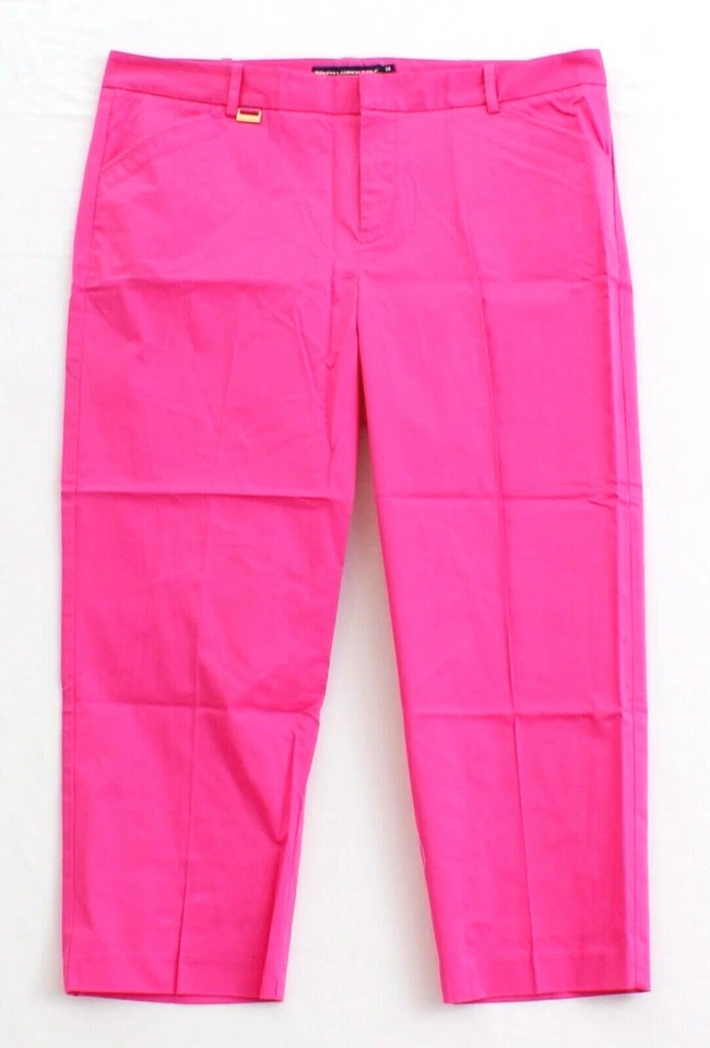 Pantalones de golf Ralph Lauren rosa frente plano algodón elástico para mujer nuevos con etiquetas Foto 1 de 2