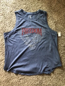 Americana Patriotic Tank Top Mens 2XL XXL Sleeveless Bald Eagle Freedom Muscle - Picture 1 of 6