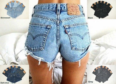 LEVIS VINTAGE WOMENS HIGH WAISTED SHORTS HOTPANTS DENIM JEANS 4 6 8 10 12 14 16 - Image 1 of 4