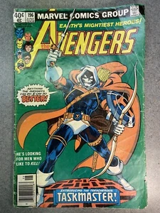 ¡VENGADORES #196 (1980) MARCA JOYEROS LLAVE DE QUIOSCO! 1a APLICACIÓN COMPLETA TASKMASTER - Imagen 1 de 12