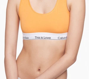 Calvin Klein Pride Plus Cotton This Is Love Unlined Bralette, Orange Juice, 2X - Picture 1 of 4