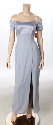 Vestido Bill Levkoff Vintage Años 80 90 Gris Fiesta Baile de graduación Dama de honor talla 14 Nuevo con etiquetas Foto 1 de 3