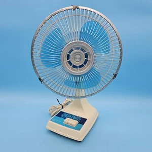 Vintage Montgomery Ward Oscillating 2 speed Fan 12" Blue Blades 48737 - Tested - Picture 1 of 6