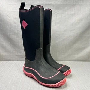Muck Boot Womens 8 Black Pink Knee High Work Boots Ranchwear Farm - Picture 1 of 6
