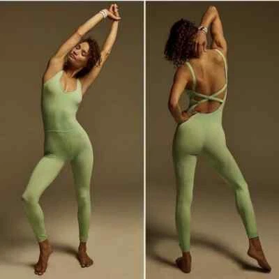 NUEVO Free People Good Karma Unitard One Piece Disco Lima Talla M/L Mediana Grande Foto 1 de 4