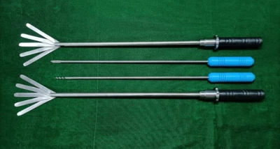 Ventilador retractor laparoscópico 4 piezas 10 mm/tornillo mioma/empujador de nudos instrumentos reutilizables Foto 1 de 4