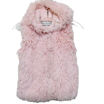 Chaleco American Widgeon Rosa Imitación Piel Con Capucha Niñas 6 Bolsillos Suaves Esponjosos Foto 1 de 4