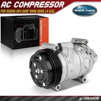 Nuevo compresor de aire acondicionado con polea de 5 ranuras para Suzuki SX4 2007 2008 2009 L4 2,0 L Foto 1 de 4