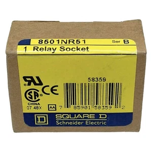 Square D 8501NR51 Ser B Relay Socket 58359 OEM 300V 10A Base Panel Mount - Picture 1 of 4