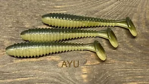 3.5” Paddle Tail Swimbait Soft Plastic Keitech Style Perch Walleye Bass 8pk AYU - Picture 1 of 8