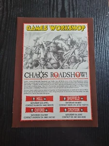 GAMES WORKSHOP WARHAMMER CHAOS ROADSHOW 80S GAME MAGAZINE ADVERT 8X10.8" POSTER - Picture 1 of 1