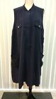 Sharagano Dark Blue Shirt Dress Front Button down  With Pocke PlusSize 24W B12