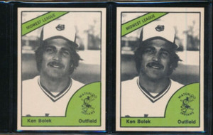 lot (2) 1978 TCMA Waterloo Indians Ken Bolek NM+ or better