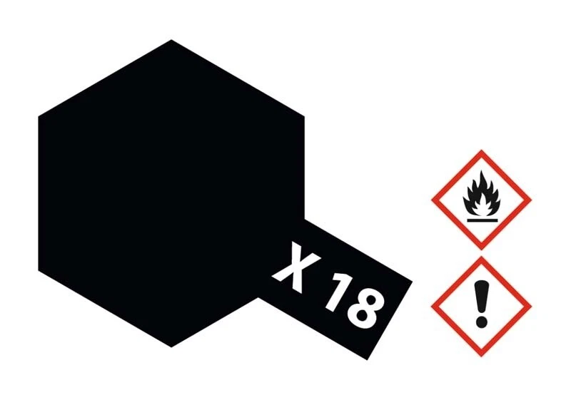 Tamiya Acrylfarbe X-18 Schwarz seidenmatt 23ml - 81018