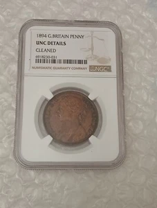 1894 Great Britain Penny ~ AU DETAILS  By NGC - Picture 1 of 11