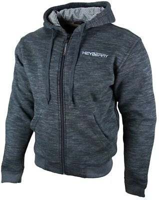 Heyberry Hoody Motorradjacke Roller Jacke Hoodie mit Aramid Graumeliert Gr. L