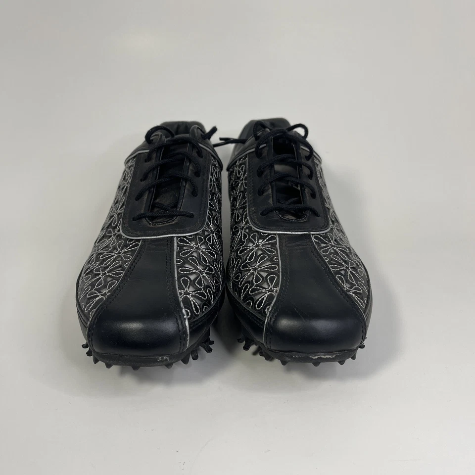 Sapatos femininos Footjoy coleção LoPro golfe/atletismo preto floral corte a laser tamanho. 6,5 - Imagem 1 de 4