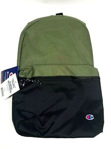 Champion Forever Champ Ascend Backpack Black/Medium Green School New With Tag
