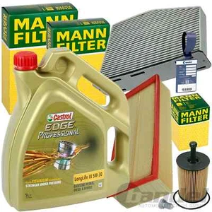 MANN FILTER FILTERSET+CASTROL 5W30 ÖL für VW TOURAN 1T GOLF 5 6 1.9 2.0 TDI
