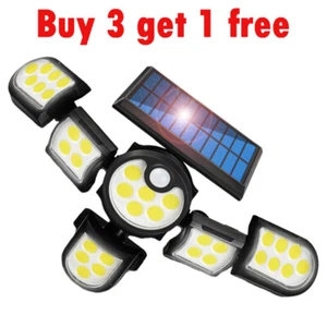Solar Security Light Outdoor 3/4/5/6 head 7000K 3000LM LED Motion Sensor IP65 US - Picture 1 of 28