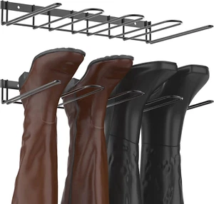 Boot Rack Wader Hanger Wall Mounted- (4 Pair) Sturdy Metal Boot Organizer, Tall - Picture 1 of 12
