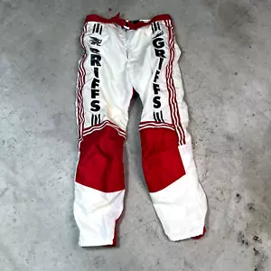 Vintage Griffs Red White Motocross Motocross MX BMX Racing Pants Size Small (S) - Foto 1 di 14