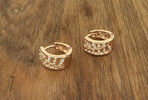 NEW EARRINGS CANDONGA STYLE EXCLUSIVE FASHION ANTIALLERGIC LIGHT ROSE GOLDPLATED - Picture 1 of 2