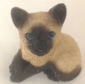 Tan Black 2" Blue Eyed Cat Figurine  - Picture 1 of 3