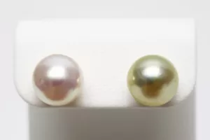 South Sea Pearl Earrings 9mmUP Multi color 14KWG - Picture 1 of 4