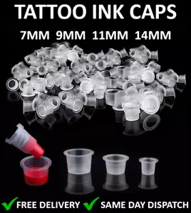 TATTOO STANDARD INK CAPS MICROBLADING PIGMENT DISPOSABLE POTS 7MM/9MM/11MM/14MM - Picture 1 of 9